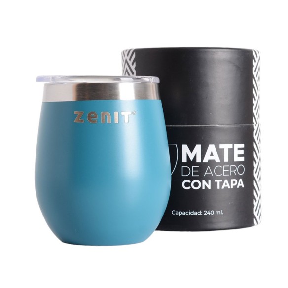 Mate Zenit de acero inoxidable con tapa