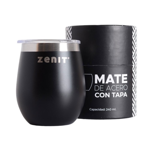 Mate Zenit de acero inoxidable con tapa