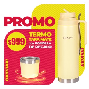 PROMO Termo 1 Lt Tapa Mate + bombilla