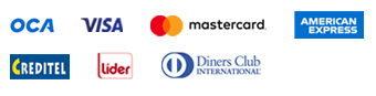 OCA, Visa, Master Card, American Express, Creditel, Líder, Diners